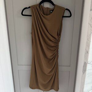 Zara Ruched Olive Dress - Size M